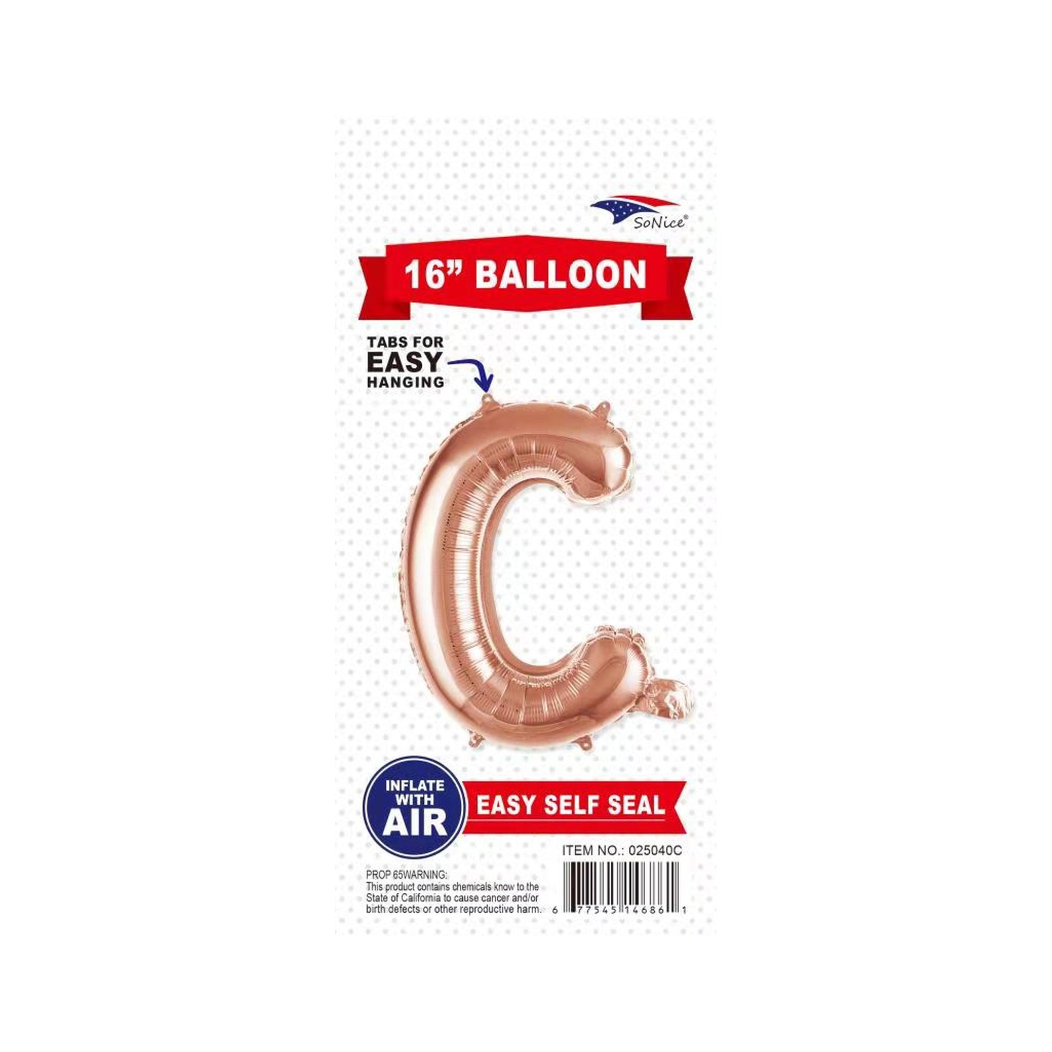 16"Foil Balloon C Rose Gold